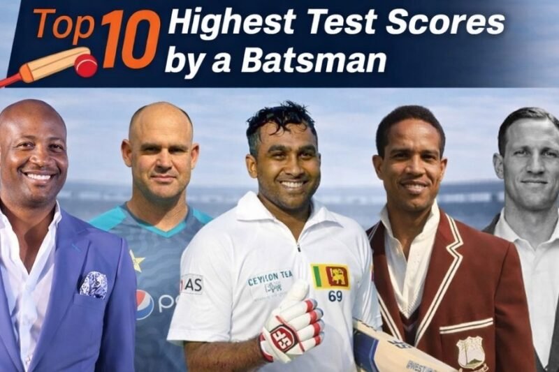Top 10 Highest Test Scores by a Batsman